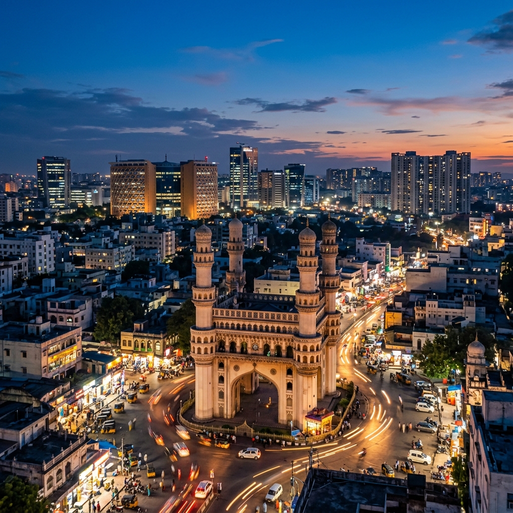 Hyderabad City Skyline with Charminar